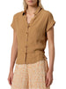 Surkana camicia in viscosa manica corta color cammello