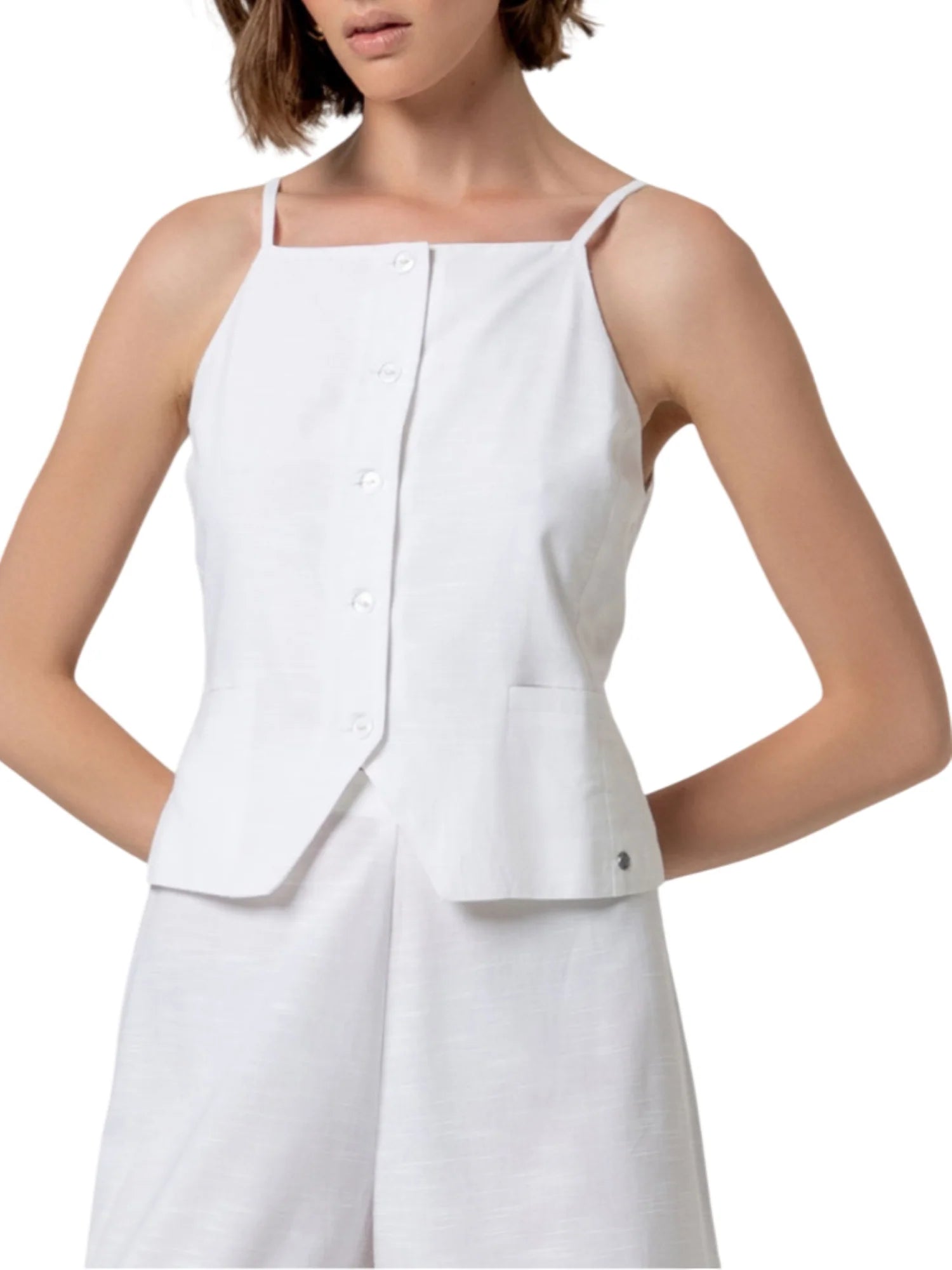 Surkana top donna in viscosa bianco 526MISO327 01 SURKANA 