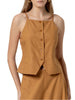 Surkana top donna in viscosa color cammello
