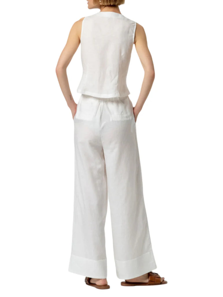 Surkana pantaloni gamba larga misto lino panna 526NAPE525 01 SURKANA 