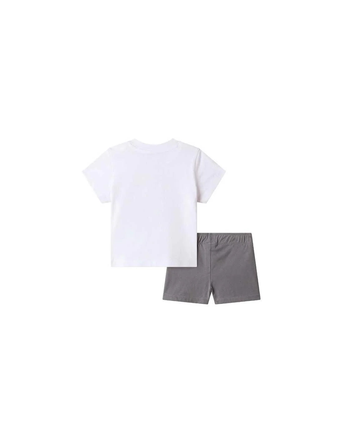 The North Face completo neonato T-shirt e shorts bianco grigio NF0A8G1D 3N81 THE NORTH FACE 
