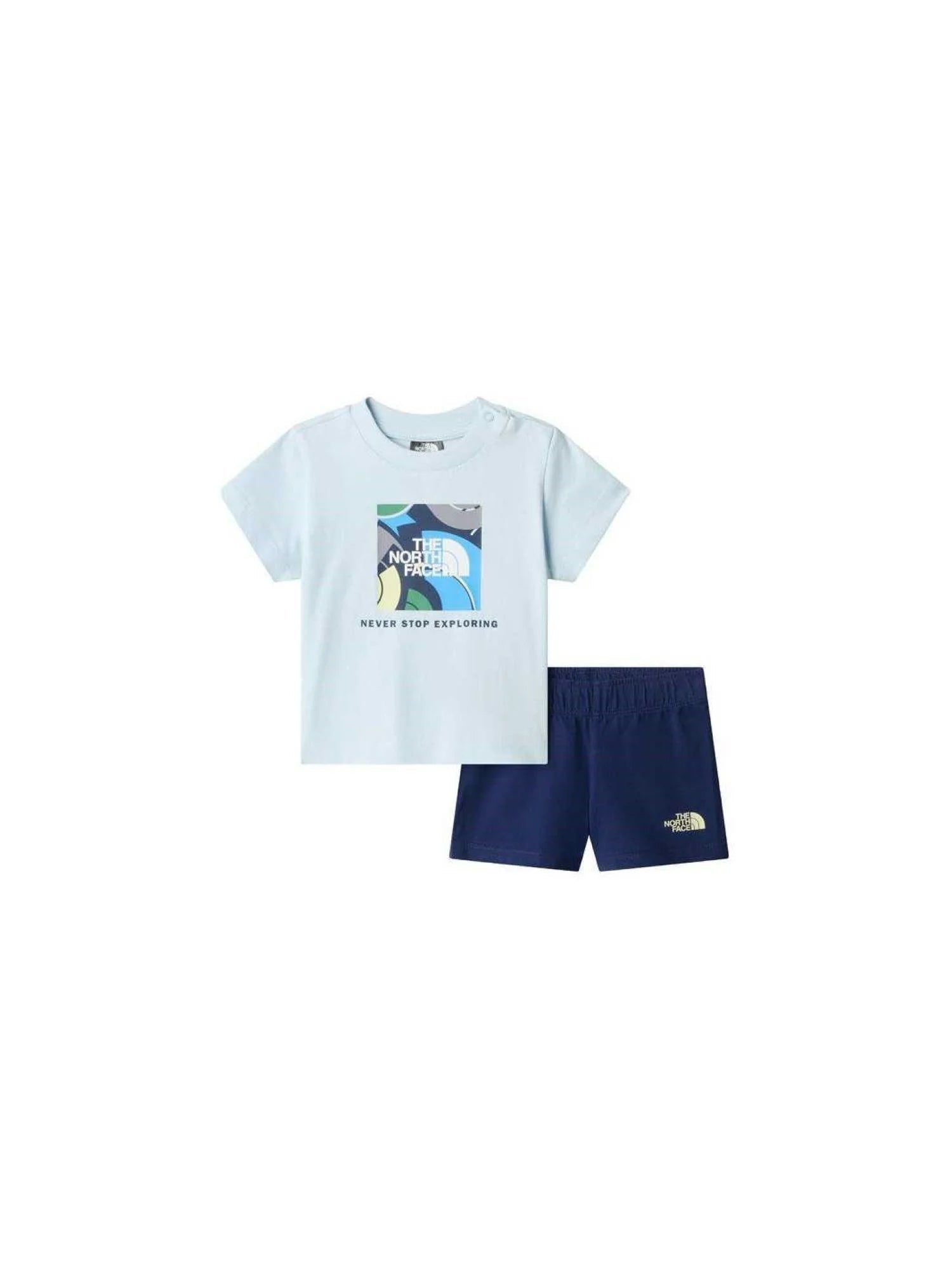 The North Face completo neonato T-shirt e shorts celeste blu NF0A8G1D MC81 THE NORTH FACE 