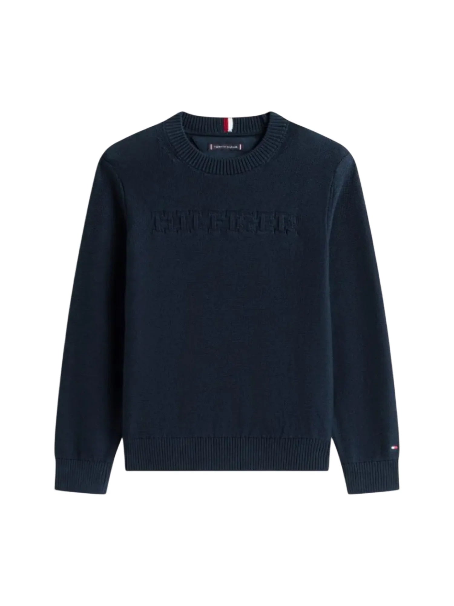 Tommy Hilfiger maglia bambino con logo jacquard blu KB0KB10070 C1G Tommy Hilfiger 