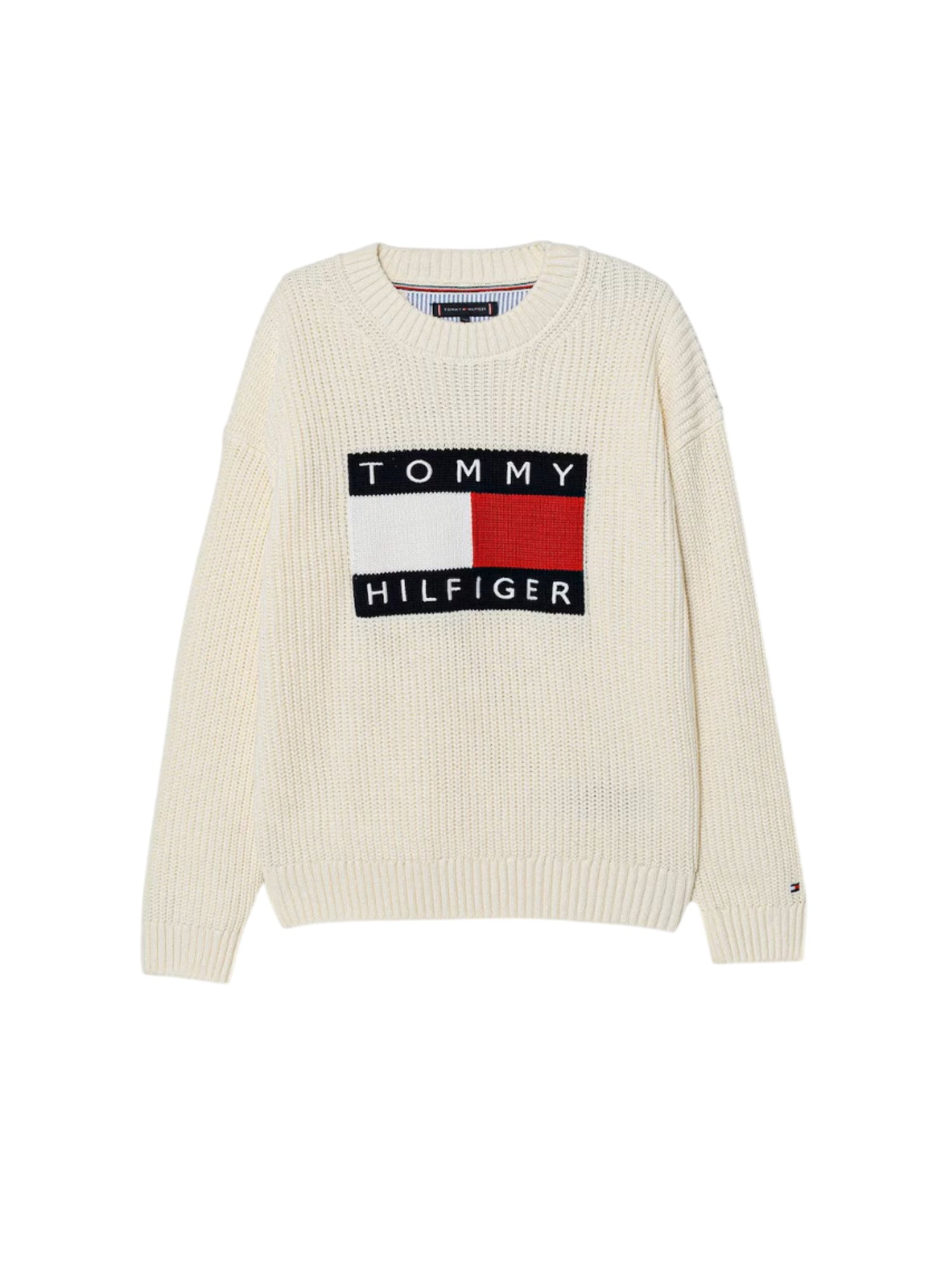 Tommy Hilfiger maglia bambino con bandierina panna KB0KB10071 YA8 Tommy Hilfiger 