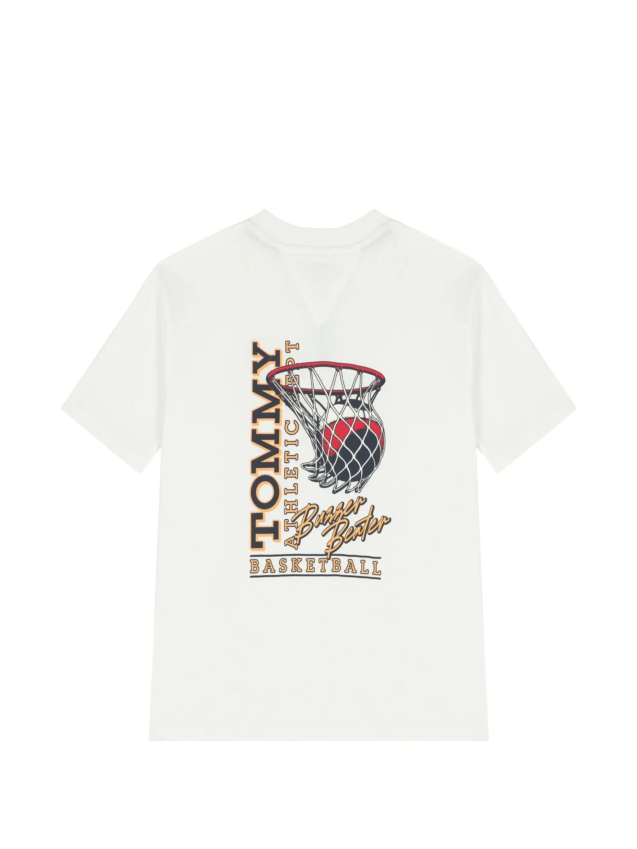 Tommy Hilfiger T-shirt bambino in jersey con stampe basketball bianco KB0KB10194 YBR Tommy Hilfiger 