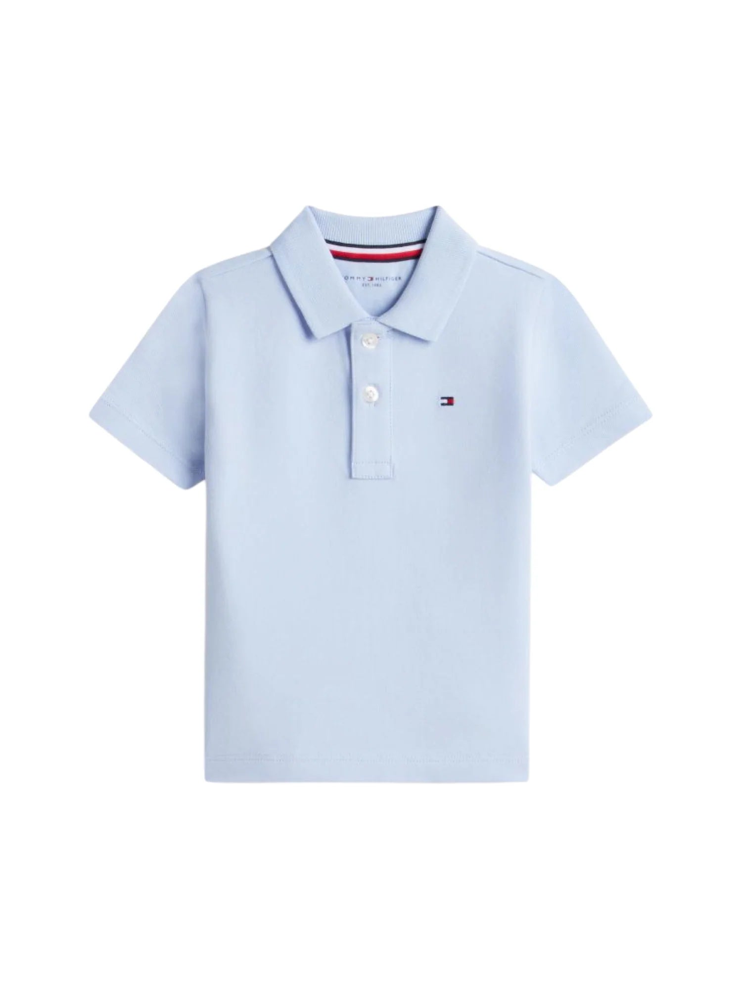 Tommy Hilfiger polo neonato in piquè manica corta celeste KN0KN02352 C3Q Tommy Hilfiger 