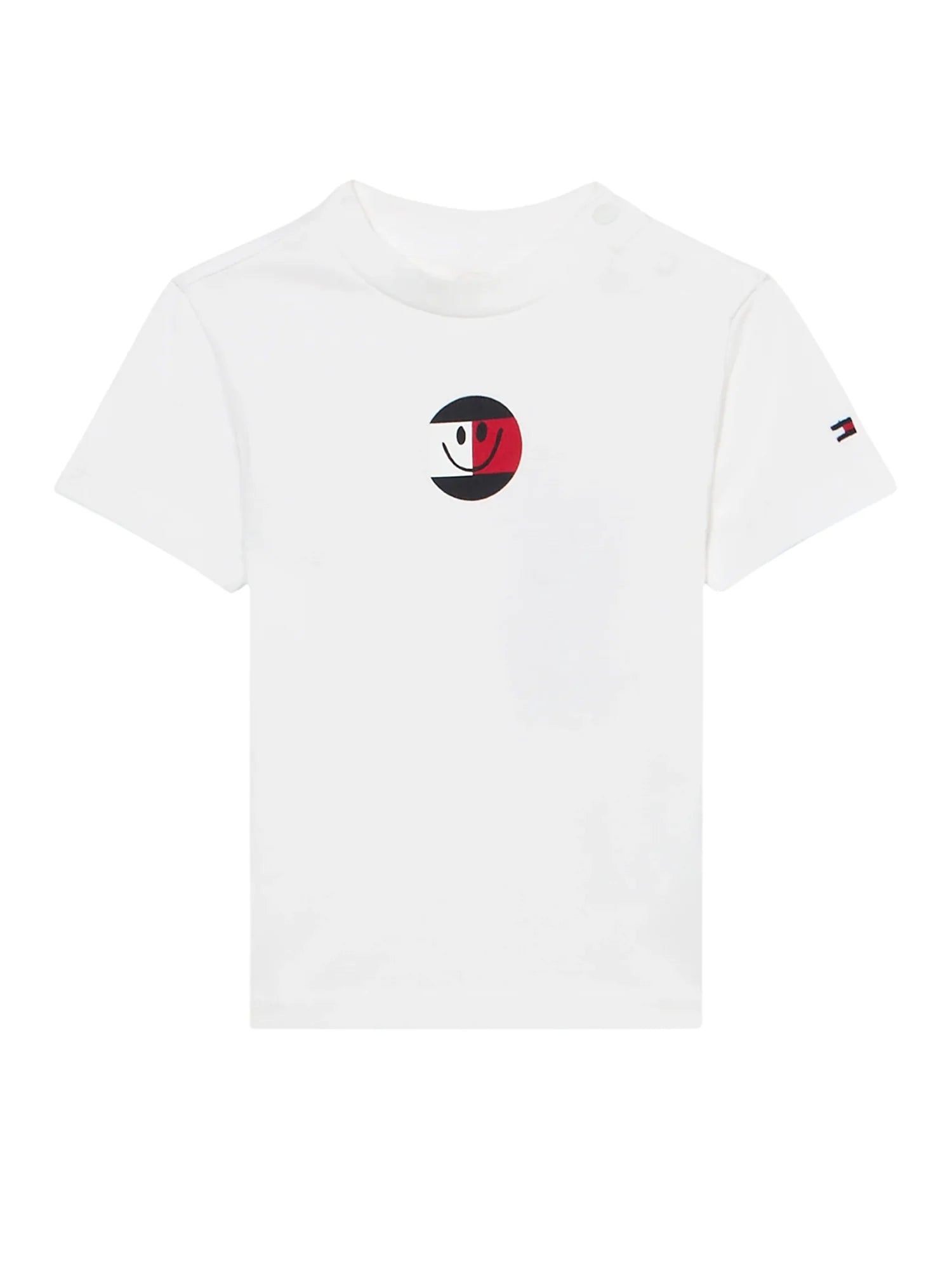 Tommy Hilfiger T-shirt neonato con logo smiley bianco KN0KN02355 YBR Tommy Hilfiger 