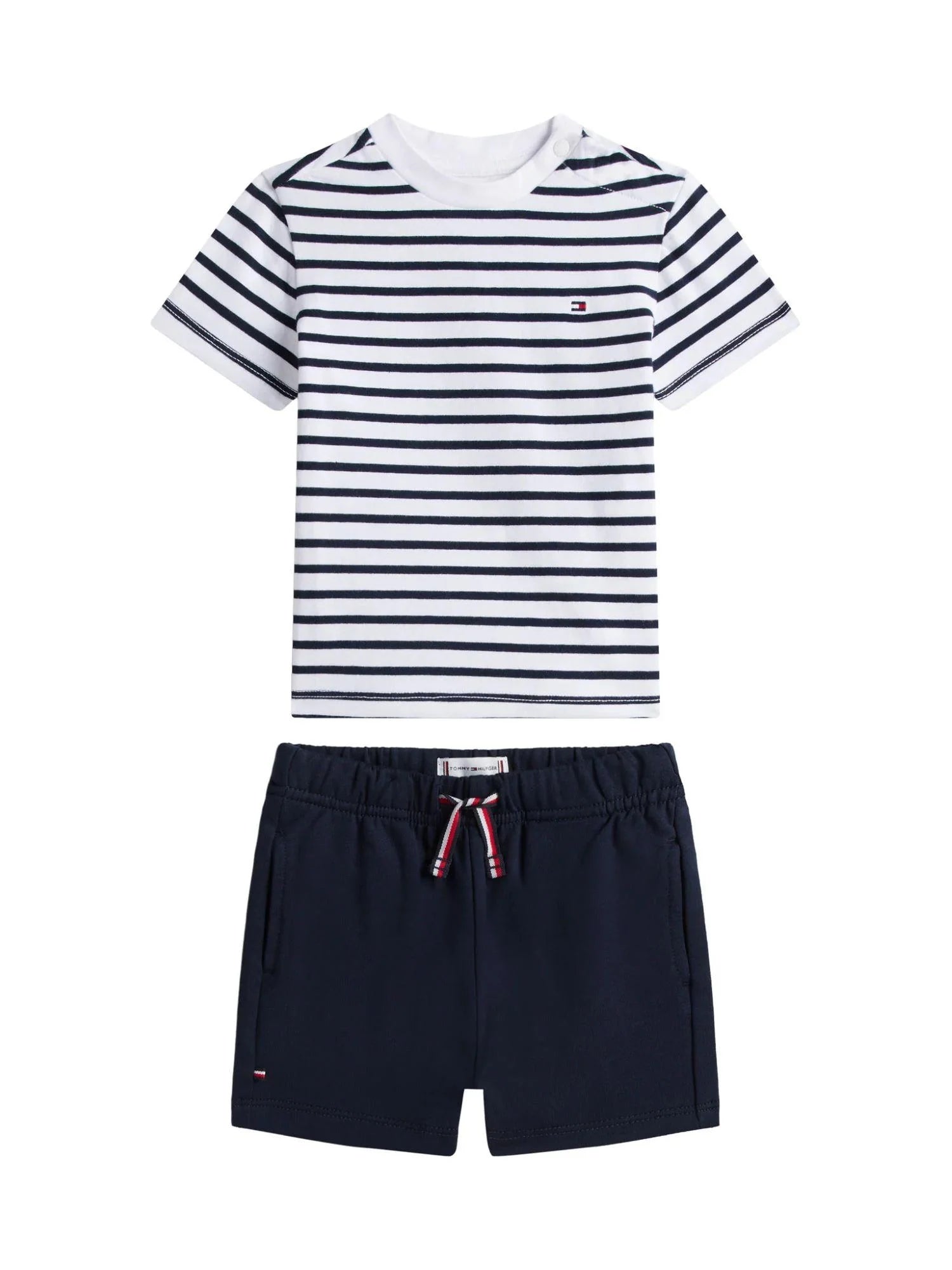 Tommy Hilfiger completo neonato T-shirt a righe e shorts blu bianco KN0KN02379 C1G Tommy Hilfiger 