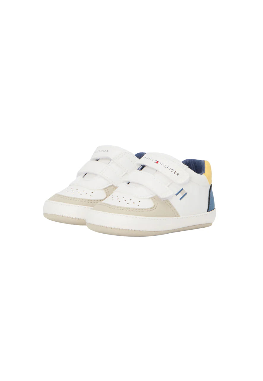 Tommy Hilfiger scarpette neonato con strappi bianco multicolor T0B9-34330-1755 Y913 Tommy Hilfiger 