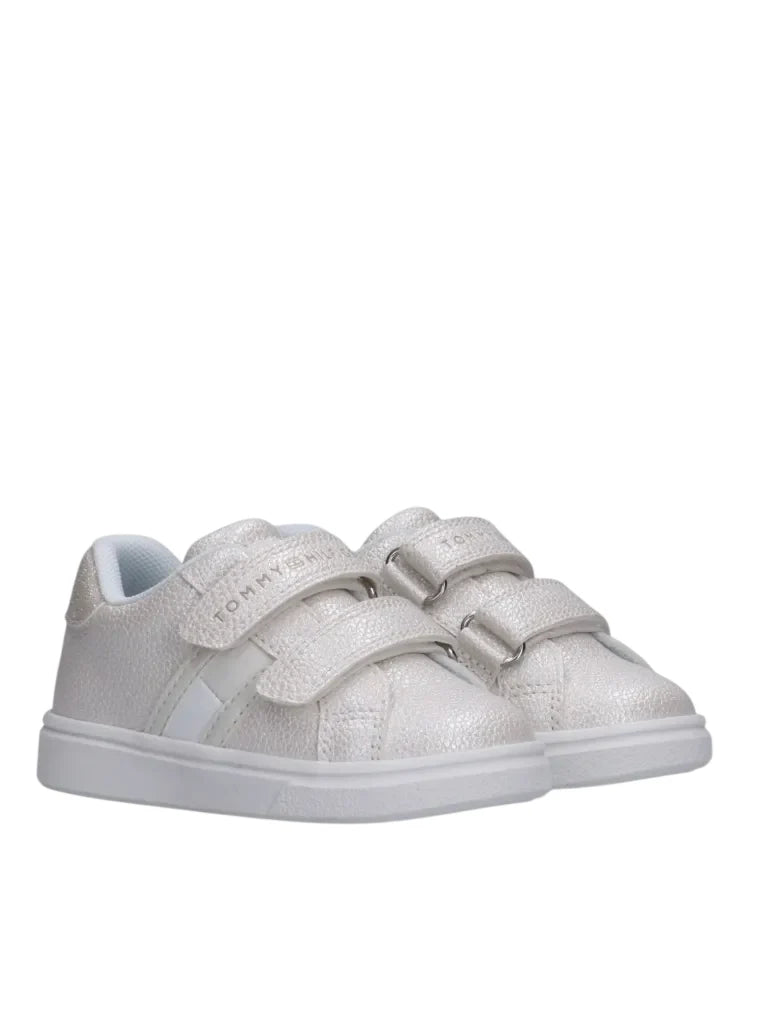 Tommy Hilfiger sneakers bambina in ecopelle con strappi panna T1A9-34231-0375 100 Tommy Hilfiger 