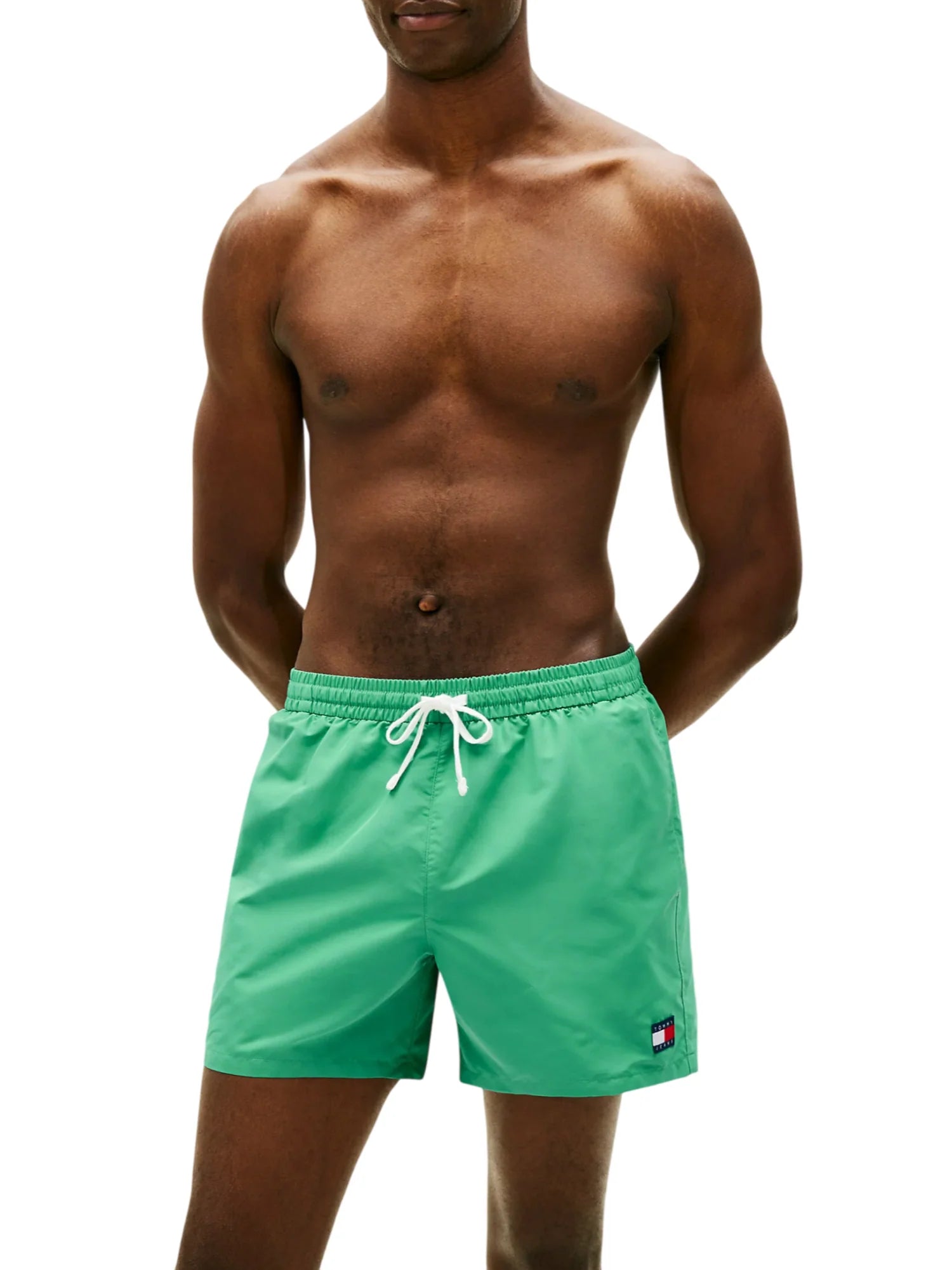 Tommy Hilfiger boxer mare uomo con patch logato verde UM0UM03852 L5Y Tommy Hilfiger beachwear 