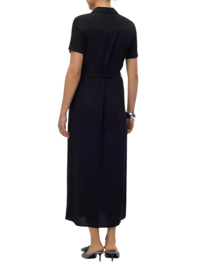 Vero Moda abito midi chemisier con cintina nero 10297365 NAVY BLAZER VERO MODA 