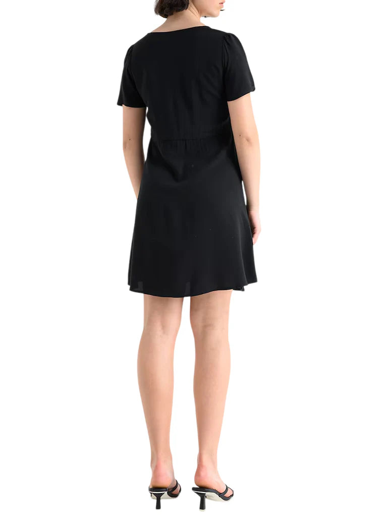 Vero Moda abito corto in viscosa con coulisse nero 10307990 BLACK VERO MODA 
