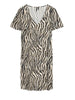 Vero Moda abito corto in viscosa stampa animalier beige nero