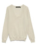 Vero Moda maglia lurex con scollo a V panna argento