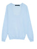 Vero Moda maglia lurex con scollo a V celeste argento