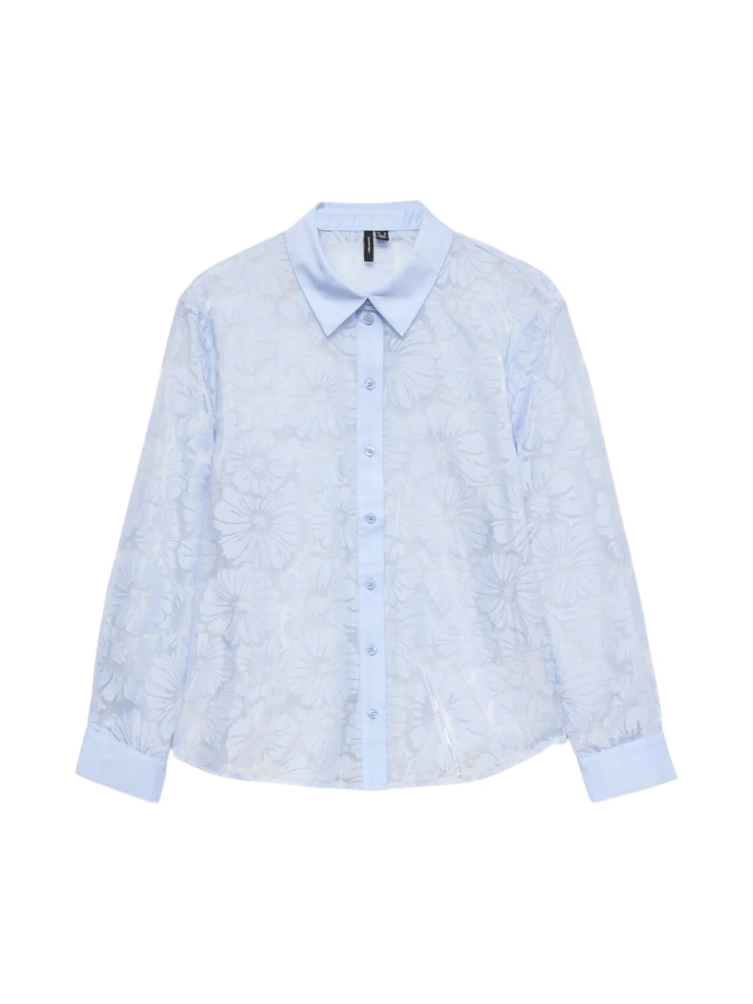 Vero Moda camicia donna in organza trama floreale celeste 10340599 BRUNNERA BLUE VERO MODA 