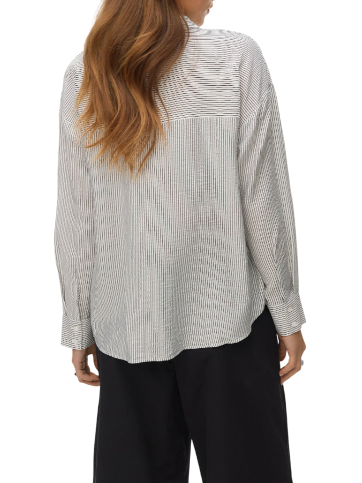 Vero Moda camicia donna in fantasia a righe bianco nero 10340687 SNOW WHITE-AMANDA BLACK VERO MODA 