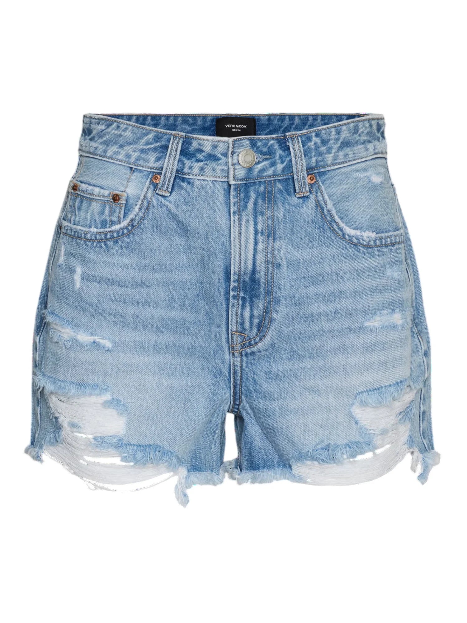 Vero Moda shorts donna in denim con strappi lavaggio chiaro 10347291 LIGHT BLUE DENIM VERO MODA 