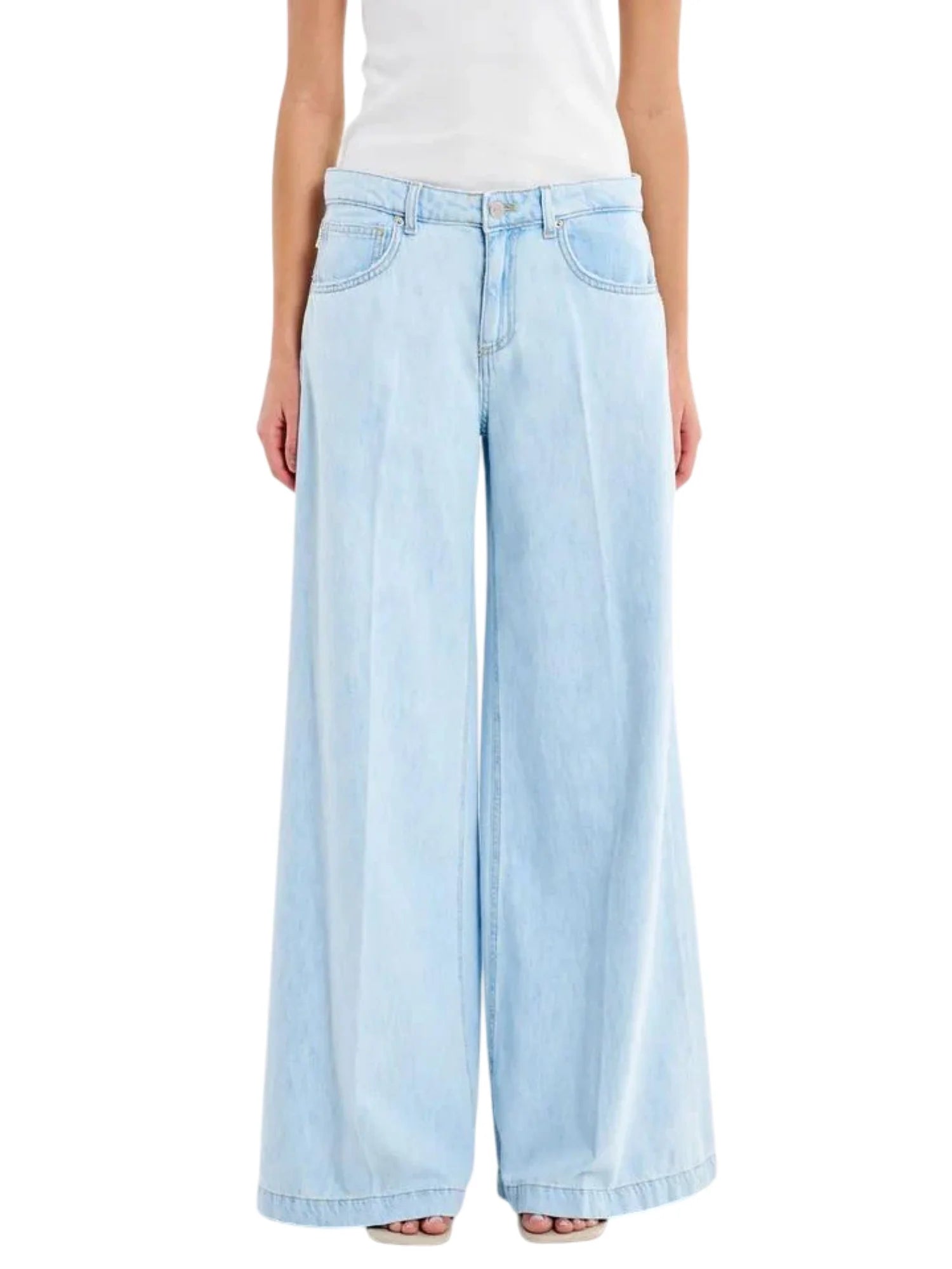 Vicolo jeans wide leg Madison lavaggio blu chiaro DAB5023 BLU DENIM VICOLO 