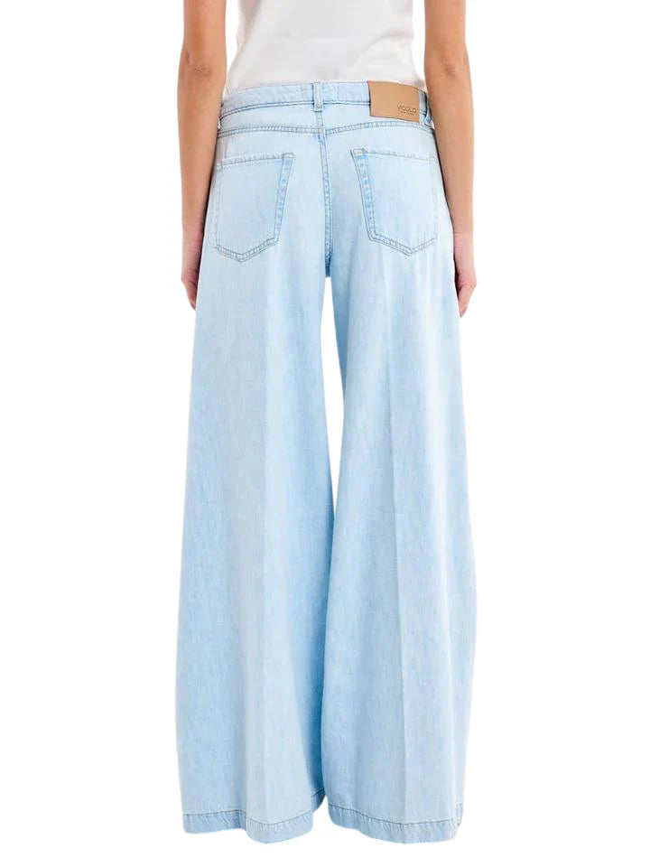 Vicolo jeans wide leg Madison lavaggio blu chiaro DAB5023 BLU DENIM VICOLO 