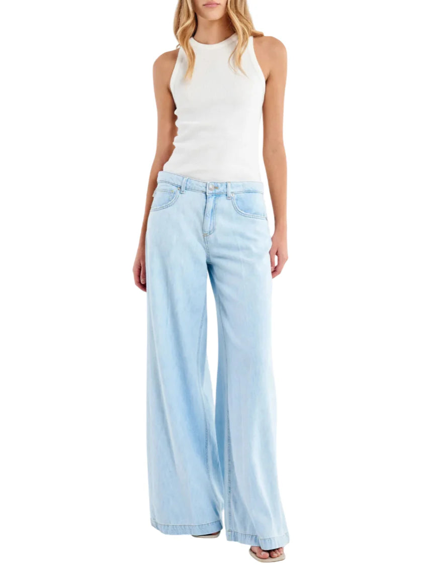 Vicolo jeans wide leg Madison lavaggio blu chiaro DAB5023 BLU DENIM VICOLO 
