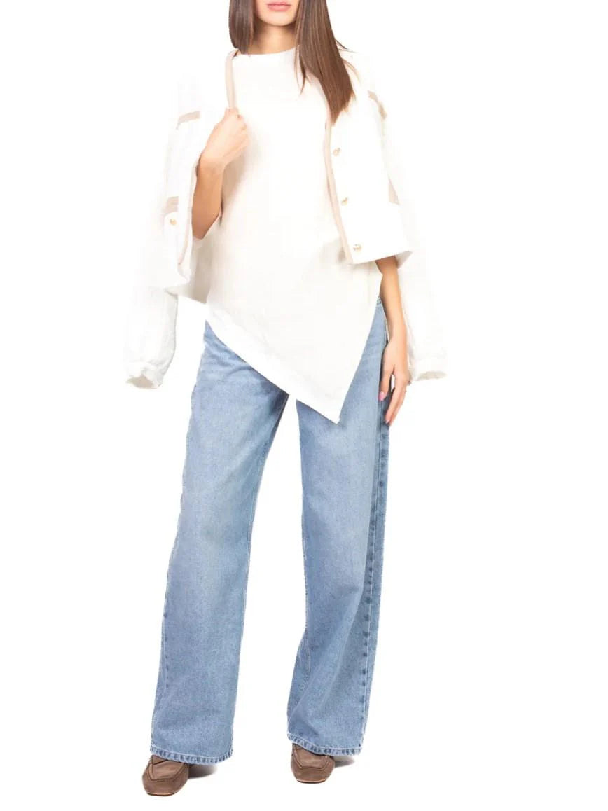 Vicolo jeans wide leg Mia lavaggio blu DAB5027 BLUE DENIM VICOLO 
