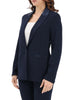 Vicolo giacca blazer monopetto con dettagli satin blu