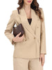 Vicolo giacca blazer doppiopetto misto lino beige