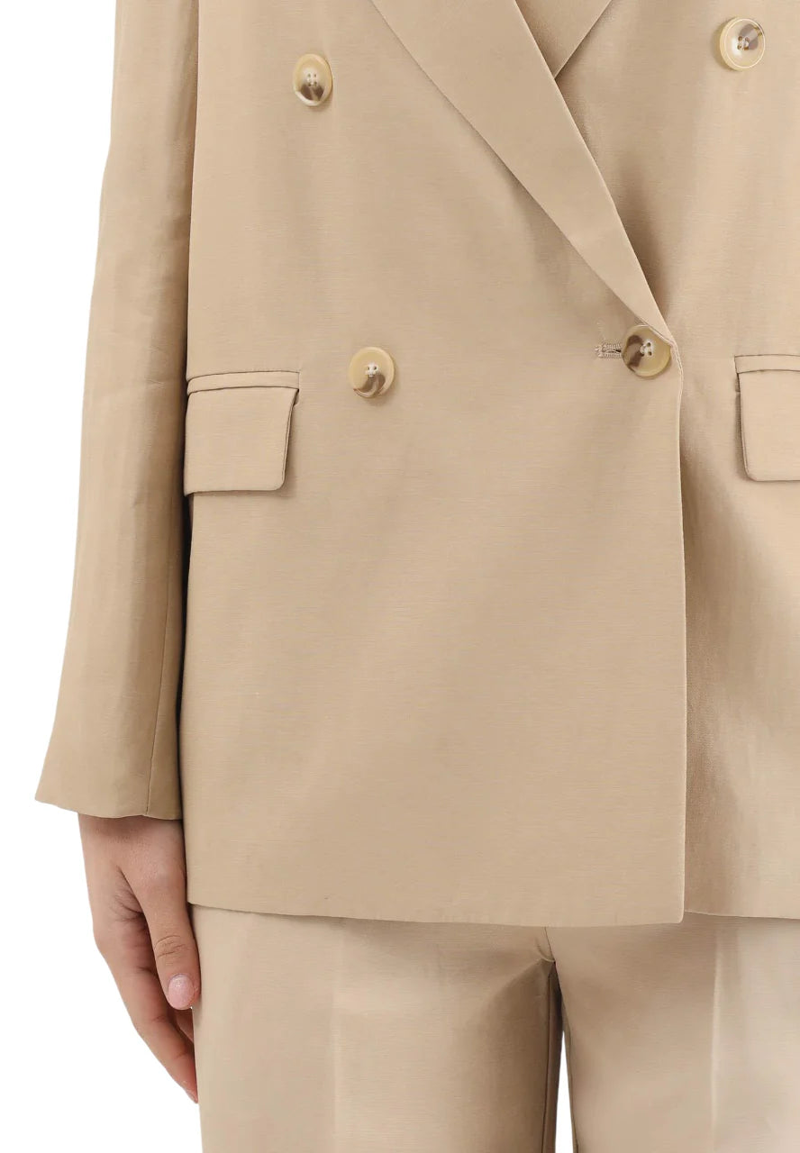 Vicolo giacca blazer doppiopetto misto lino beige TAB0240 BEIGE VICOLO 