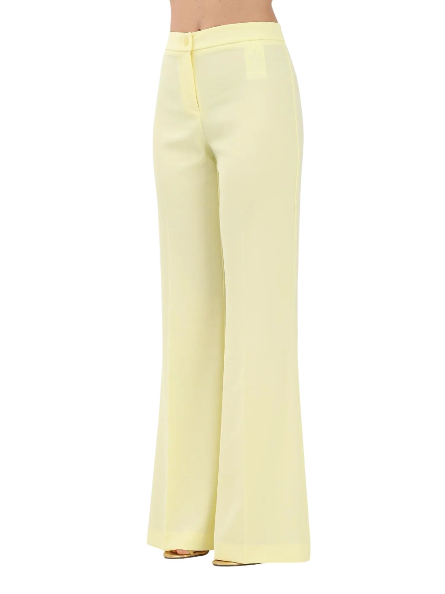 Vicolo pantaloni flare in tessuto tecnico giallo TAB0242 GIALLO VICOLO 