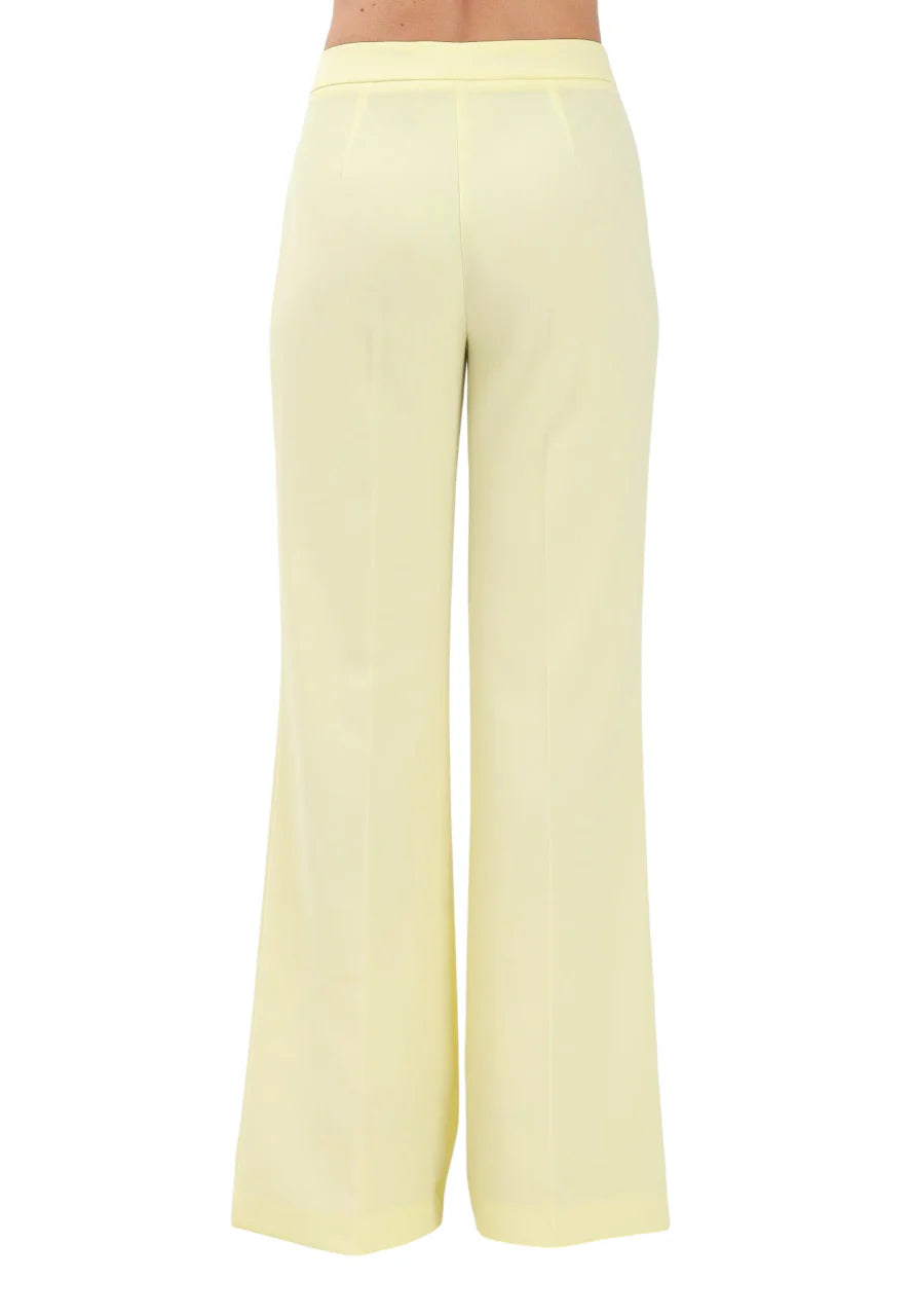 Vicolo pantaloni flare in tessuto tecnico giallo TAB0242 GIALLO VICOLO 