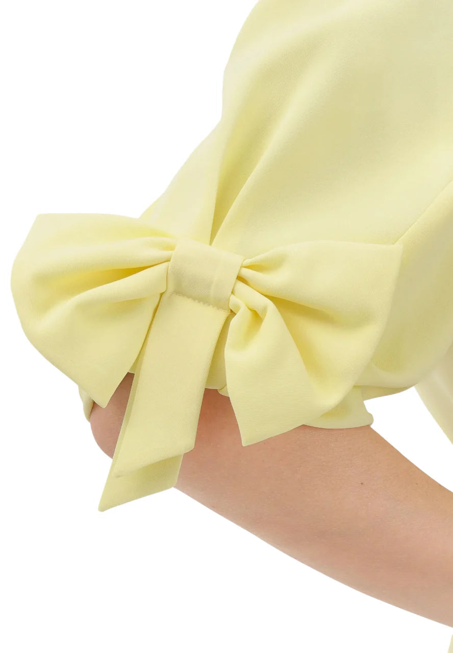 Vicolo blusa manica 3/4 con fiocco giallo TAB0245 GIALLO VICOLO 