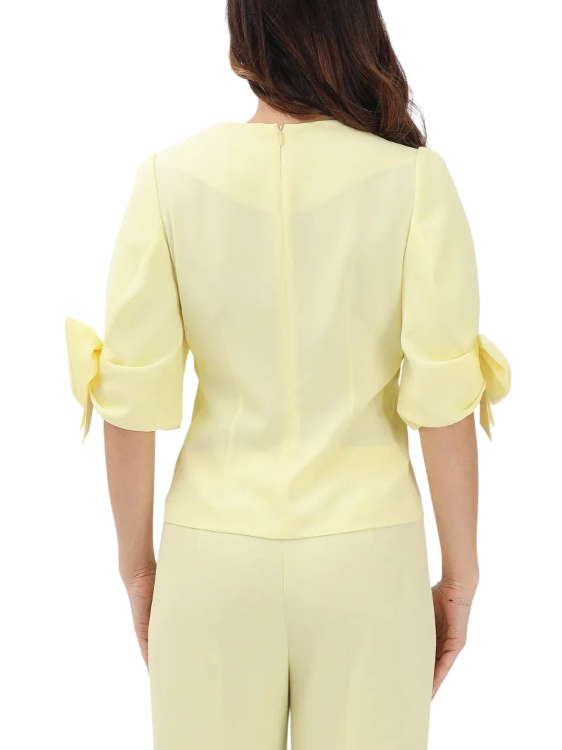 Vicolo blusa manica 3/4 con fiocco giallo TAB0245 GIALLO VICOLO 