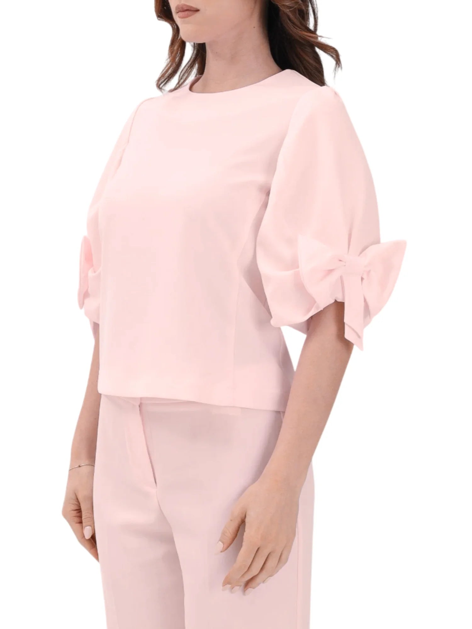 Vicolo blusa manica 3/4 con fiocco rosa TAB0245 ROSA VICOLO 
