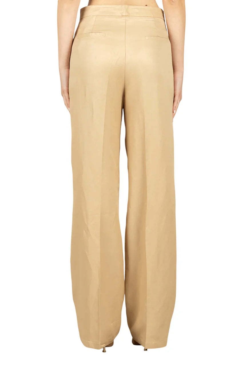Vicolo pantaloni palazzo donna misto lino beige TAB0250 BEIGE VICOLO 