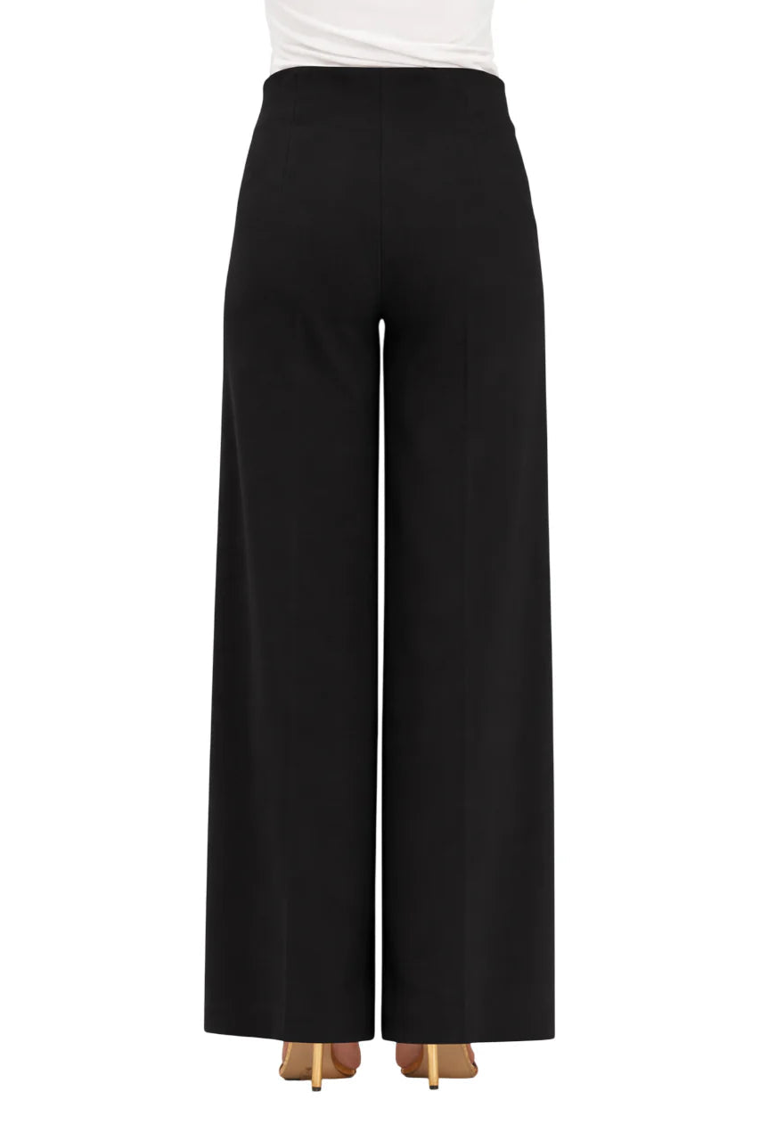 Vicolo pantaloni palazzo in tessuto crepe nero TAB0259 NERO VICOLO 