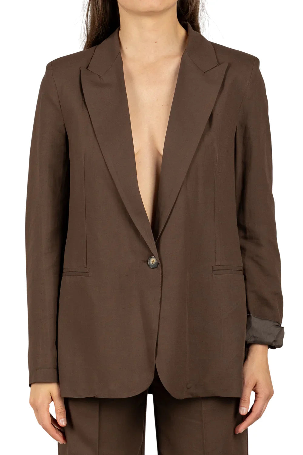 Vicolo giacca blazer monopetto donna marrone TAB1623 MORO VICOLO 