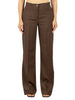 Vicolo pantaloni palazzo donna misto lino marrone