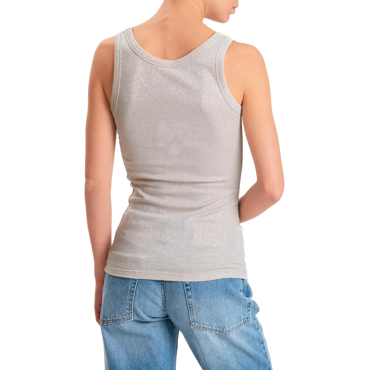 Vicolo canotta lurex donna argento UAB0076 SILVER VICOLO 