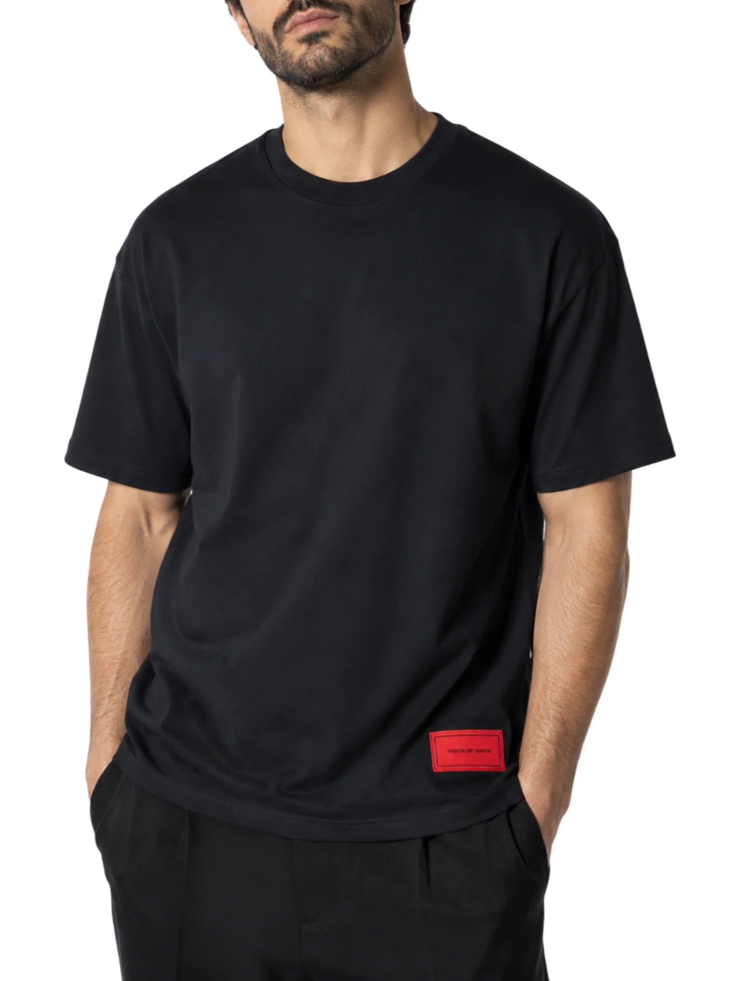Vision of Super T-shirt manica corta uomo con stampa posteriore nero VS097TE BLACK VISION OF SUPER 