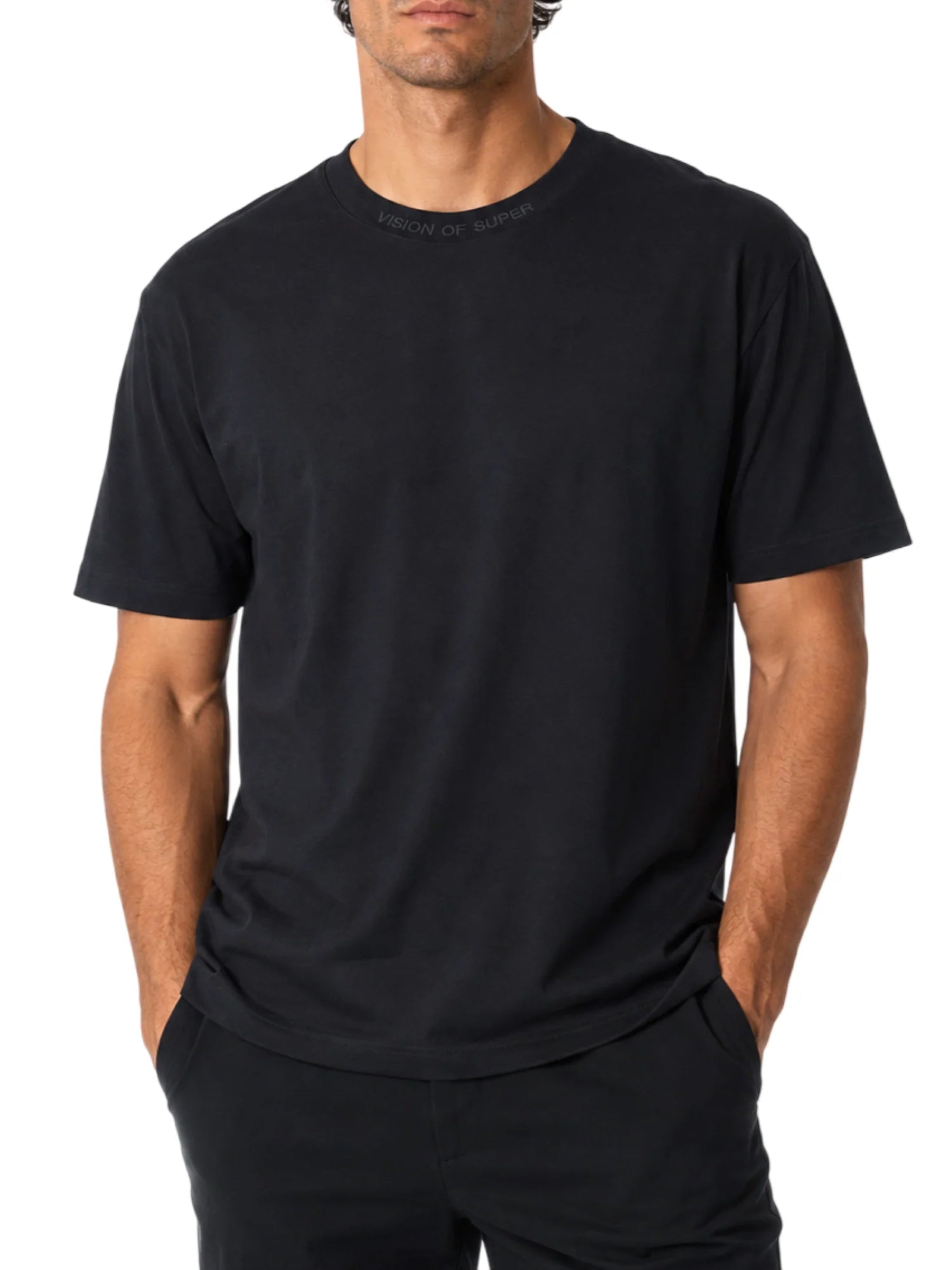 Vision of Super T-shirt uomo manica corta con stampa nero VS099TE BLACK VISION OF SUPER 