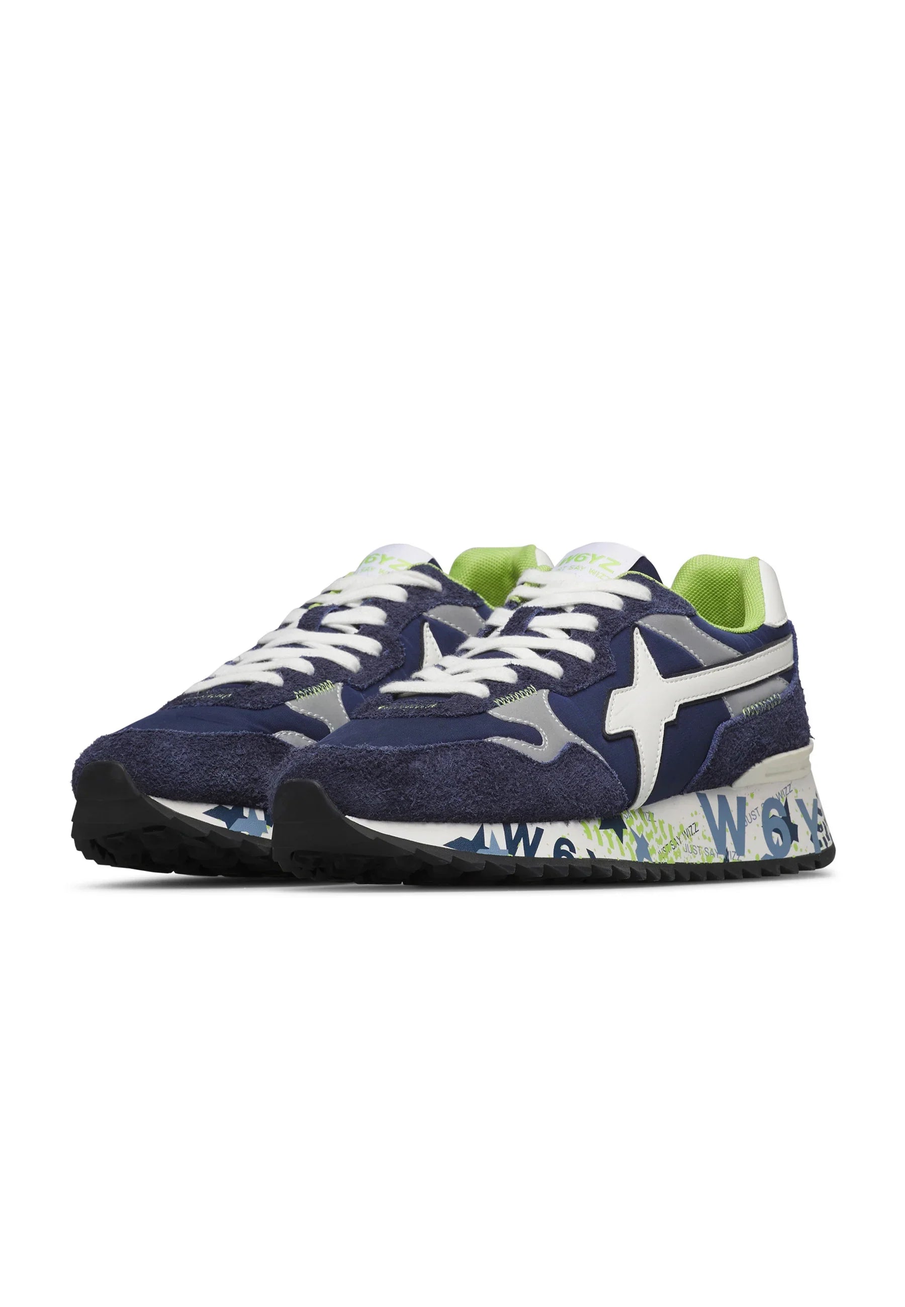 W6yz sneakers uomo Yak in suede e tessuto blu 201518547 1C19 W6YZ 