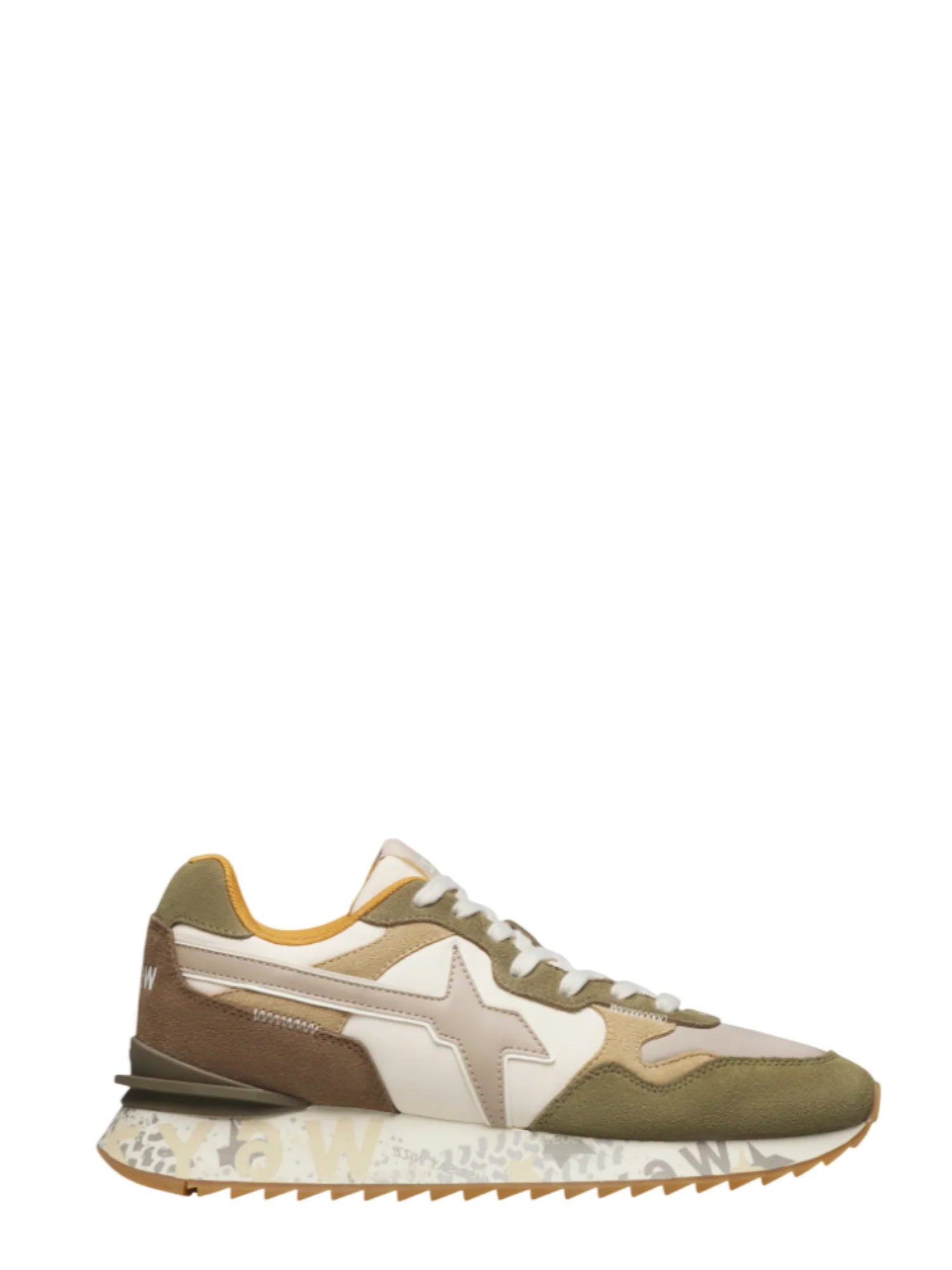 W6yz sneakers uomo Yak in suede e tessuto tecnico verde tortora 201518548 2F12 W6YZ 
