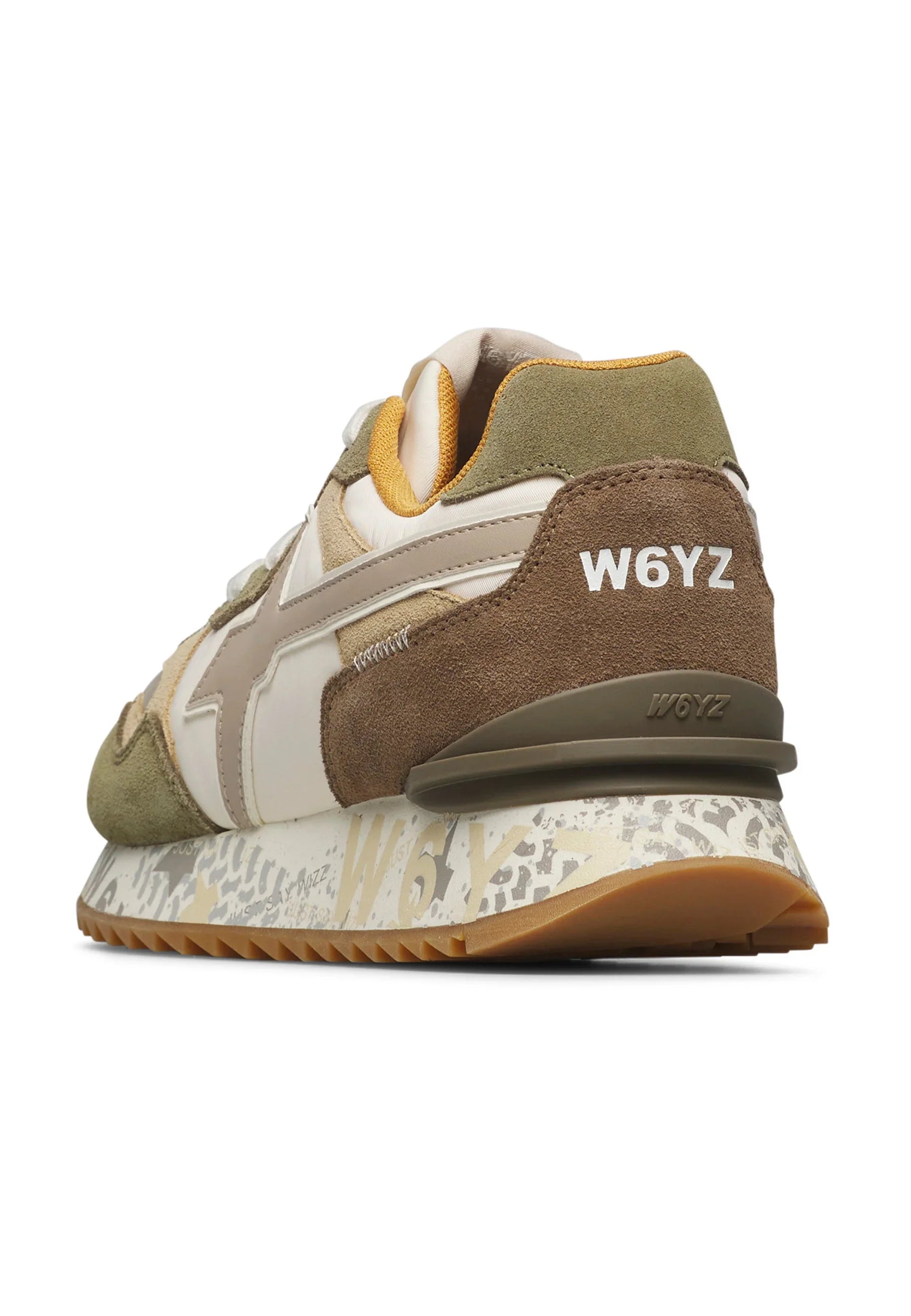 W6yz sneakers uomo Yak in suede e tessuto tecnico verde tortora 201518548 2F12 W6YZ 