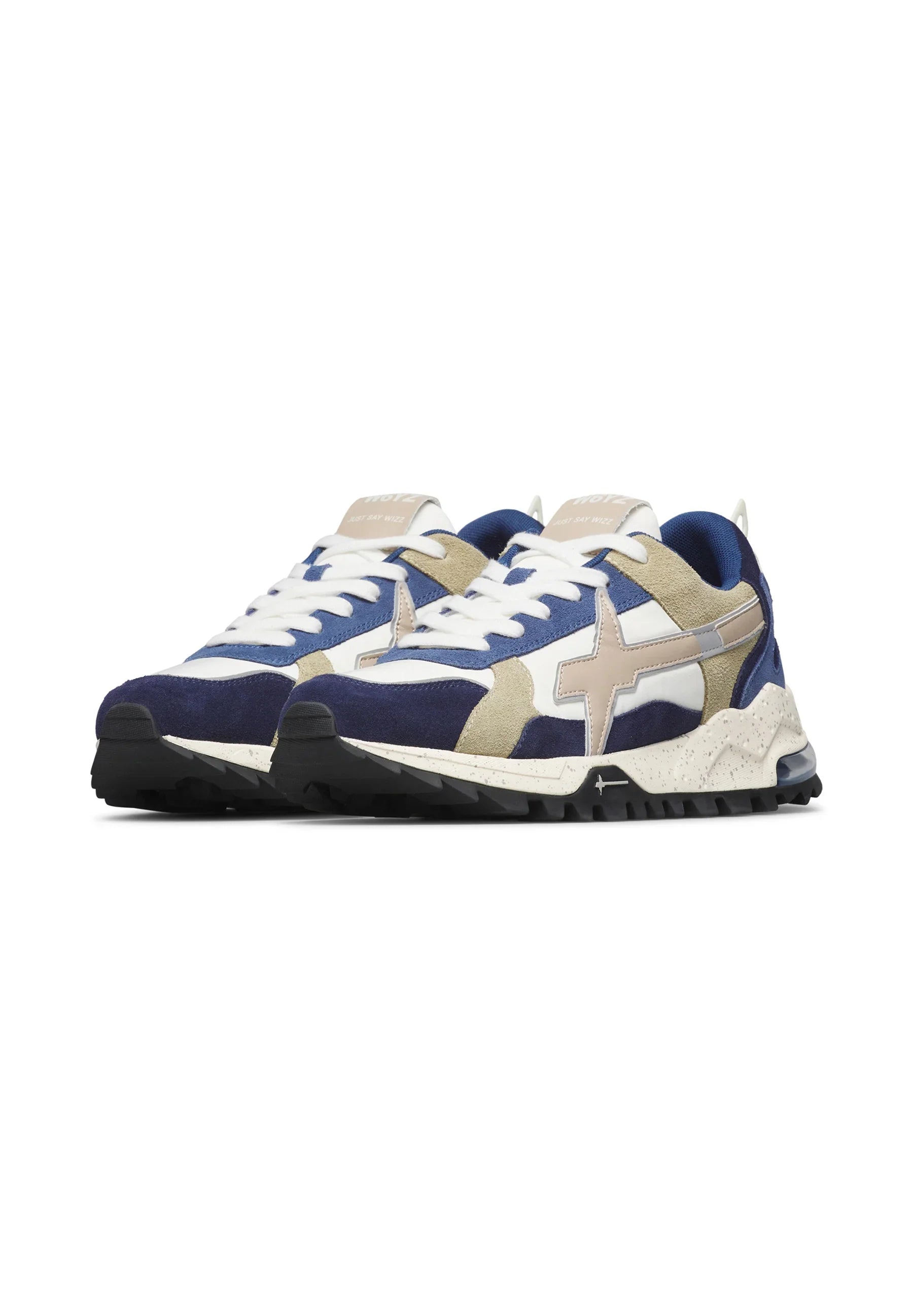 W6yz sneakers uomo Breeze in suede e tessuto tecnico blu verde 201861206 1C26 W6YZ 
