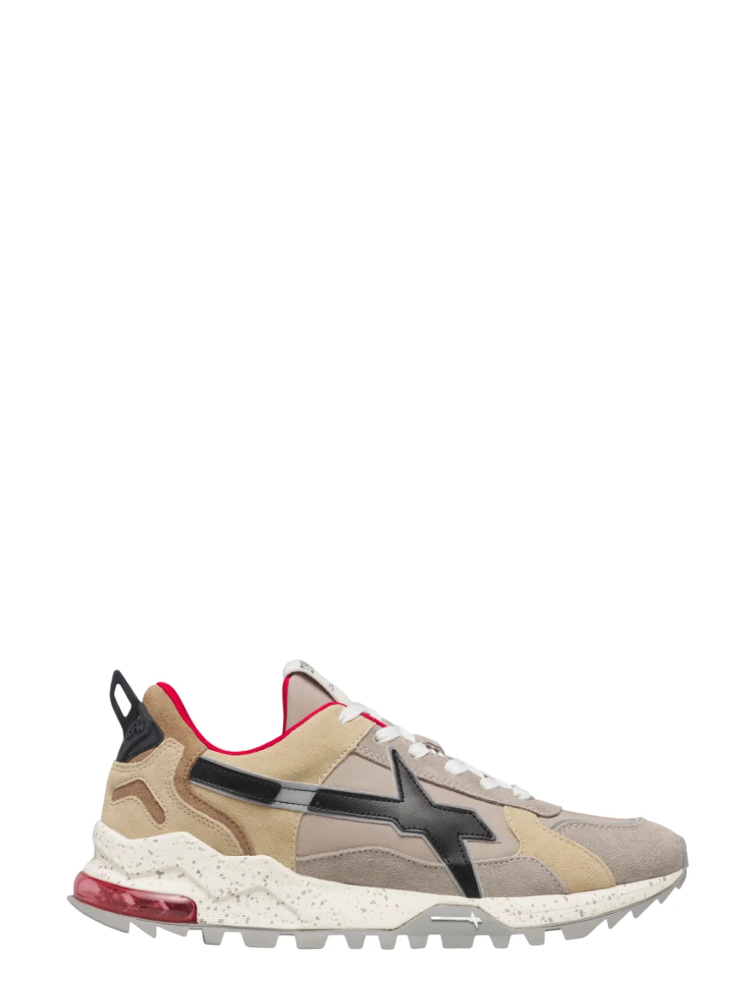 W6yz sneakers uomo Breeze in suede e tessuto tecnico beige rosso 201861206 3D65 W6YZ 