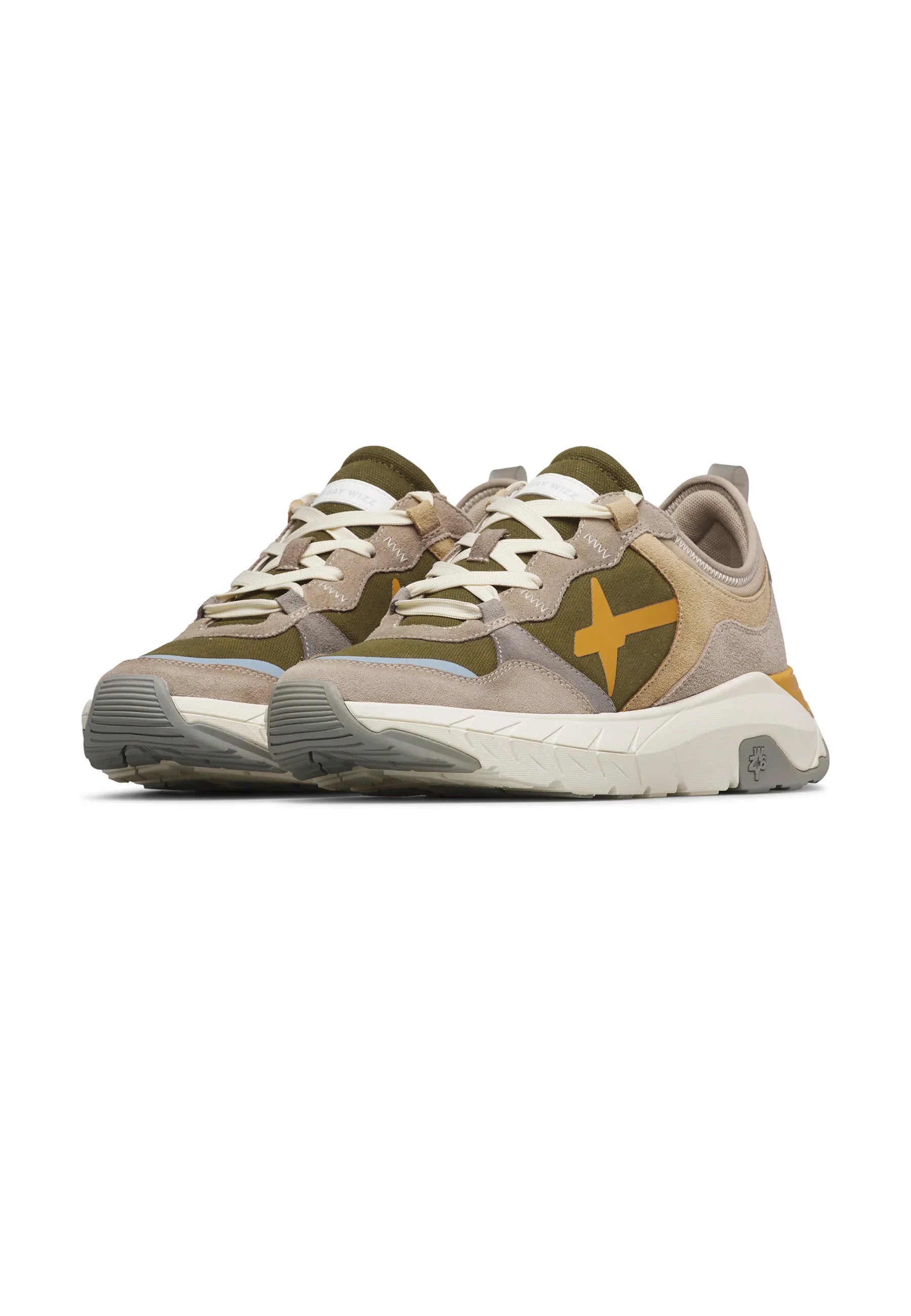 W6yz sneakers uomo Next in suede e tessuto verde beige 201863106 4D35 W6YZ 