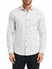 Yes Zee camicia uomo misto lino fantasia gessata bianco grigio