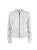 Yes Zee giubbino in ecopelle con inserti in tessuto Ottoman bianco latte